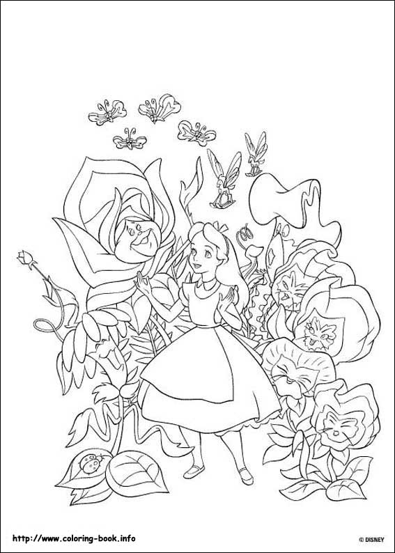 Alice in Wonderland coloring picture